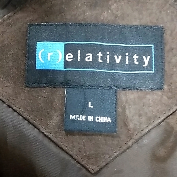 Ladies genuine leather Jacket, brown, Sz Large - Picture 2 of 5